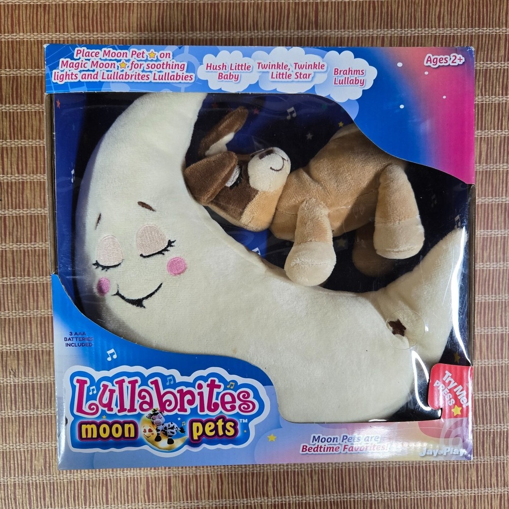 White Lullabrites Moon Pets Plush Stuffed Light Up Celestial Soft Bedroom Tested